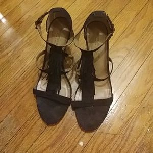Christian Siriano shoe size 12 suede with tassels
